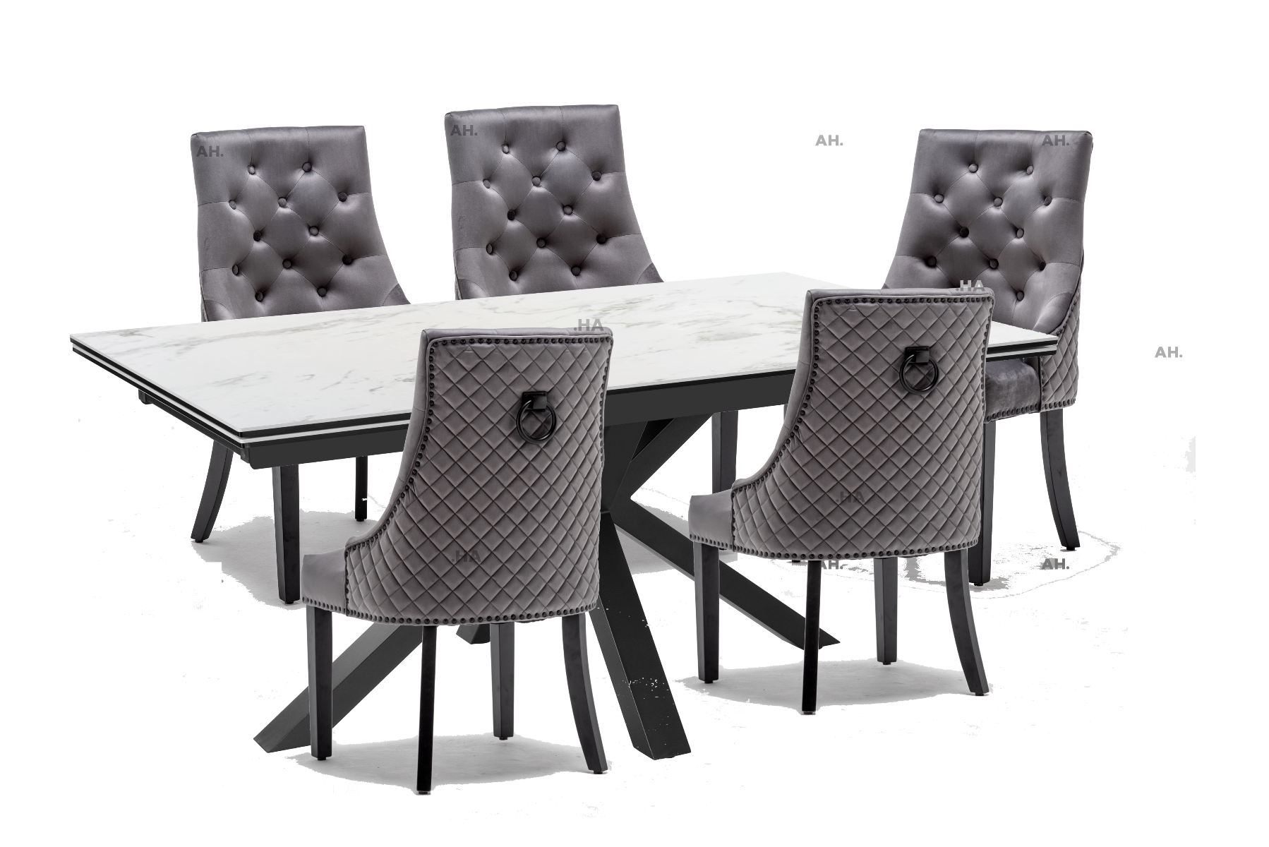 Oakwood Phoenix Ceramic Ext Dining Table With Cambridge Dining Chairs