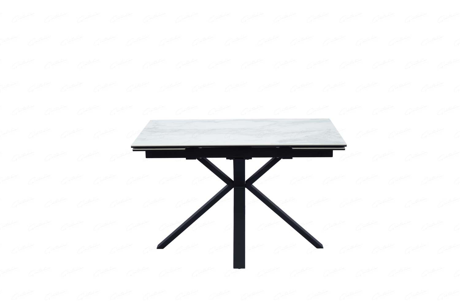 Oakwood Phoenix Small Ceramic White Marble Top Ext Dining Table