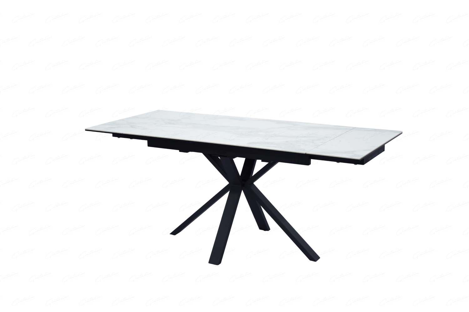Oakwood Phoenix Small Ceramic White Marble Top Ext Dining Table