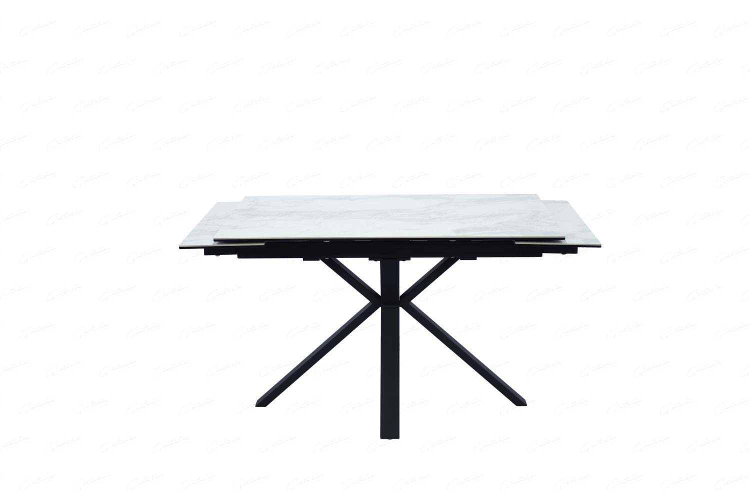 Oakwood Phoenix Small Ceramic White Marble Top Ext Dining Table