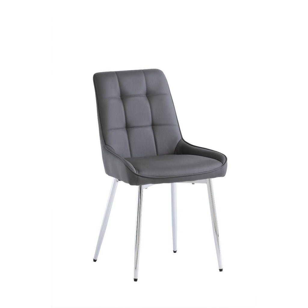Oakwood Tesana Round Grey Stone Top Dining Table with Arch PU Dining Chairs