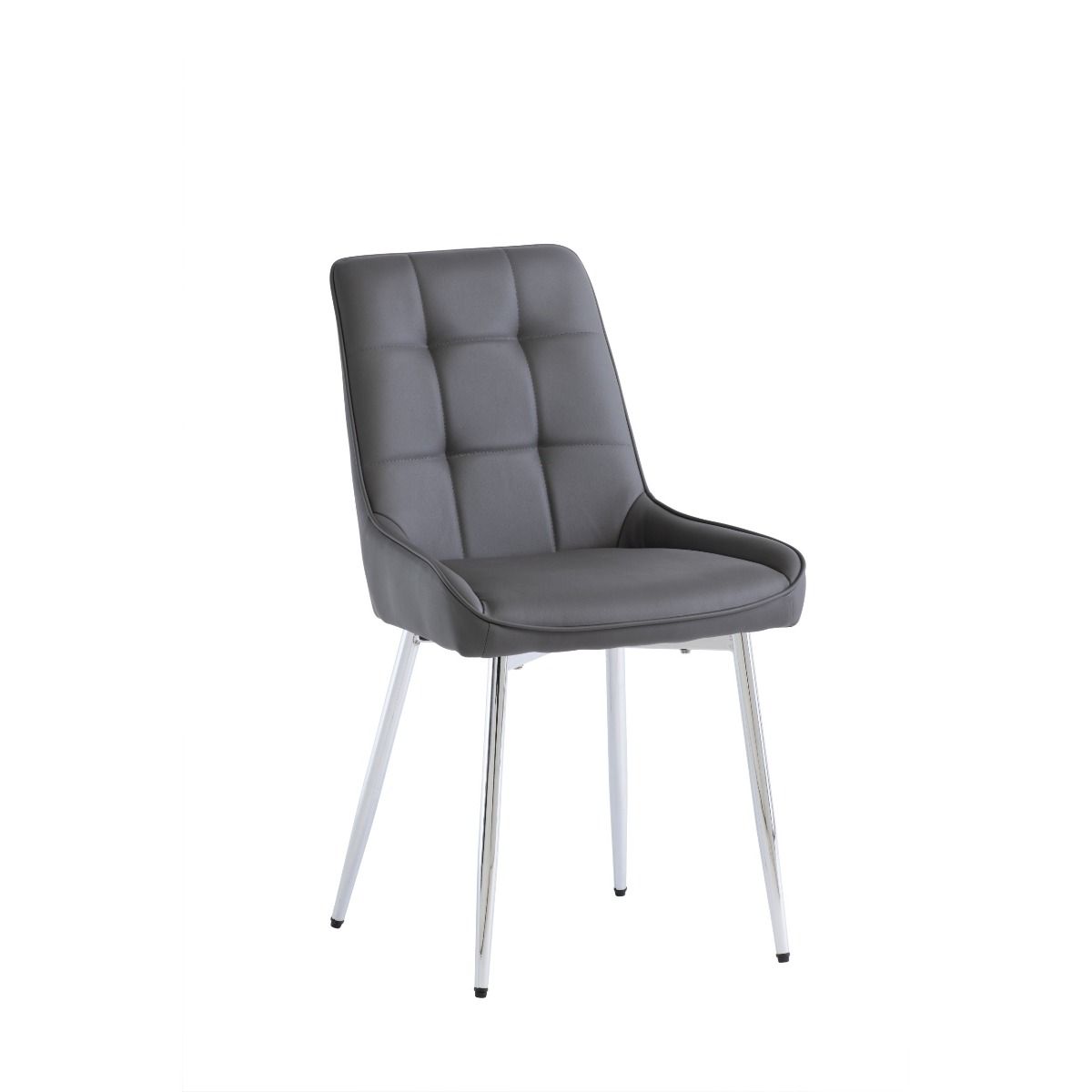 Oakwood Tesana Round Grey Stone Top Dining Table with Arch PU Dining Chairs
