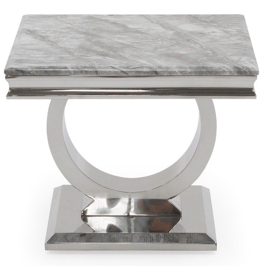 Oakwood Arianna Light Grey Marble Top Lamp Table