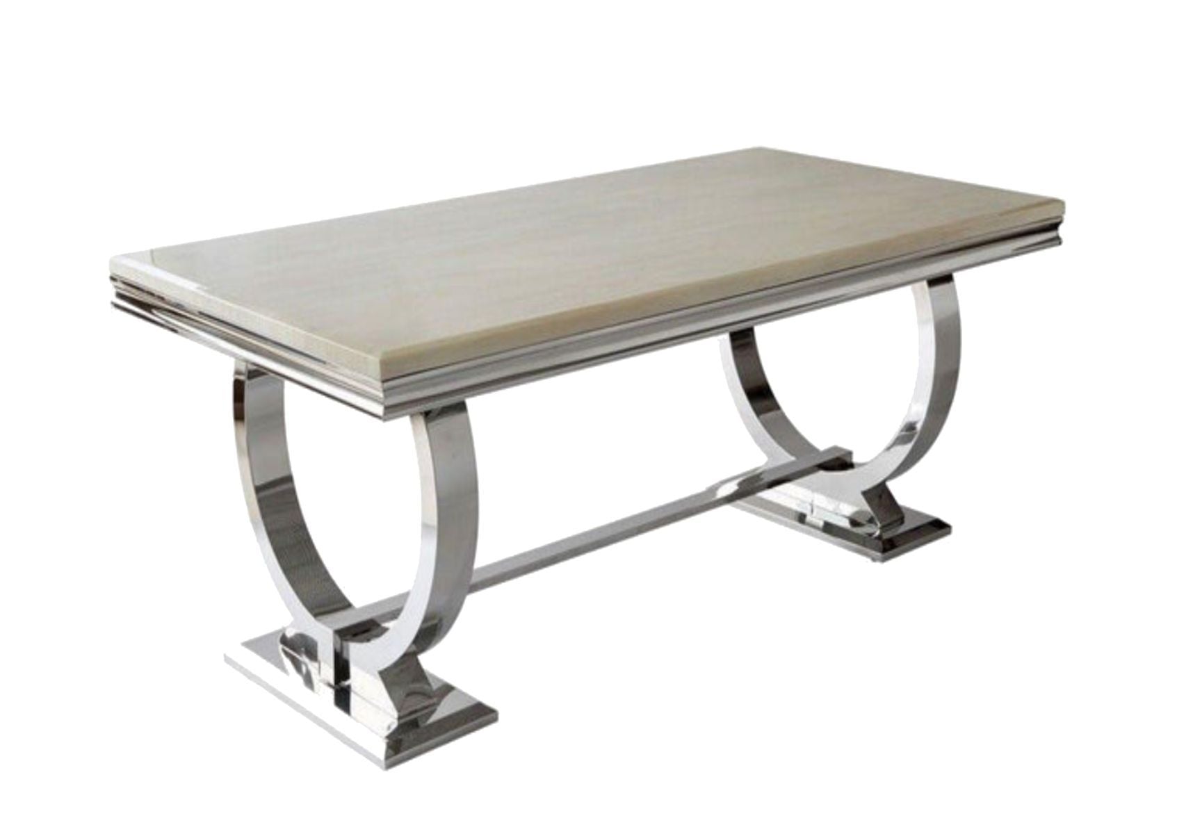 Oakwood Arianna 1.8M Cream Marble Top Dining Table