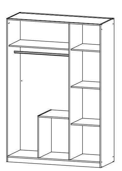Oakwood Rauch Arnstein 3 Door Alpine White Combi Mirrored Wardrobe