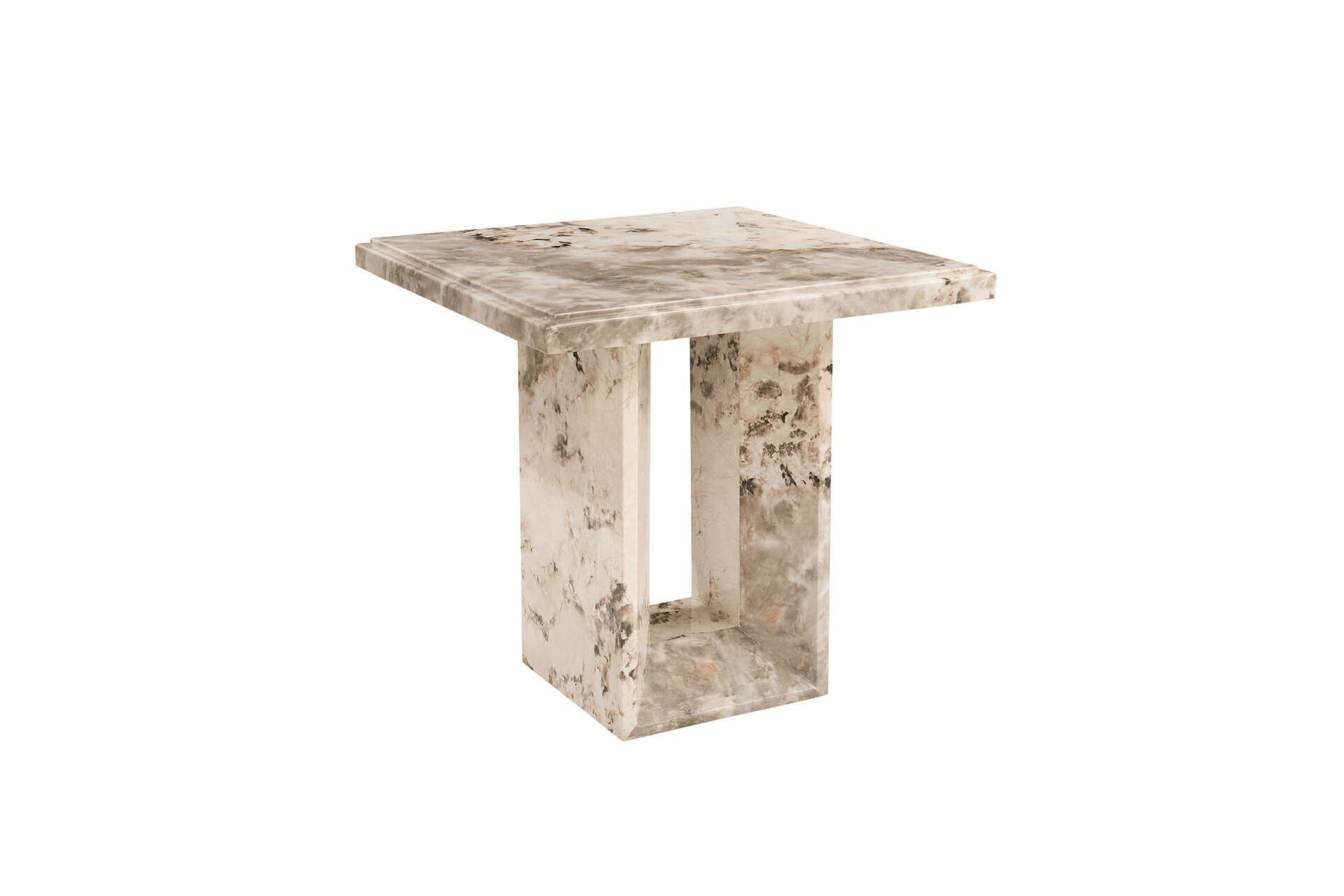 Oakwood Artemis Marble Lamp Table Mottled Mocha