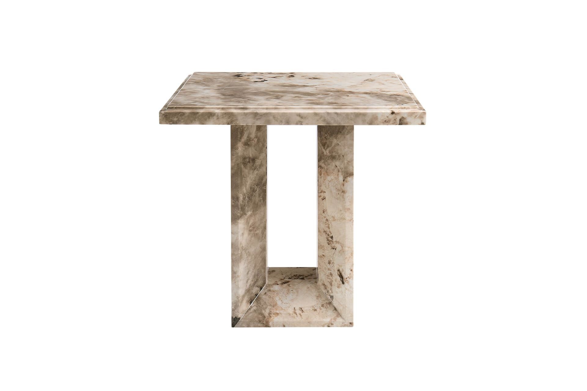 Oakwood Artemis Marble Lamp Table Mottled Mocha