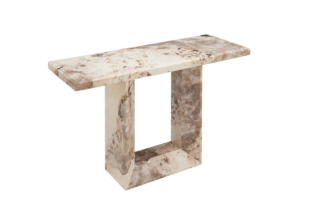 Oakwood Artemis Marble Console Table Mottled Mocha