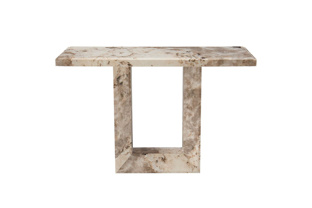 Oakwood Artemis Marble Console Table Mottled Mocha