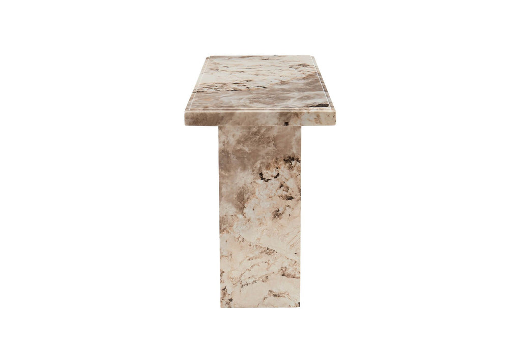 Oakwood Artemis Marble Console Table Mottled Mocha