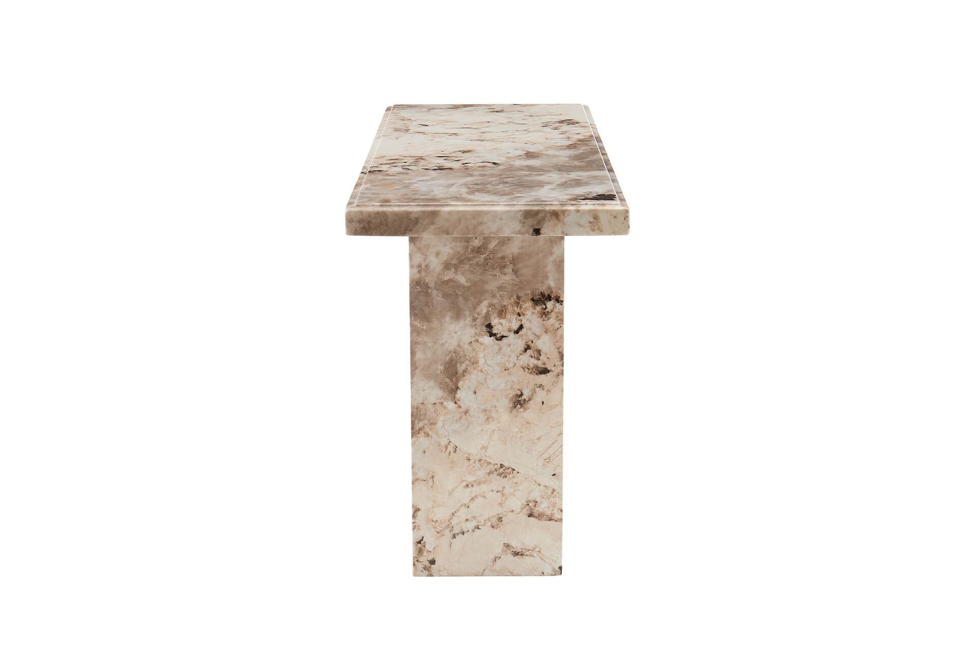 Oakwood Artemis Marble Console Table Mottled Mocha