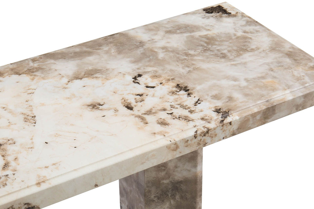 Oakwood Artemis Marble Console Table Mottled Mocha