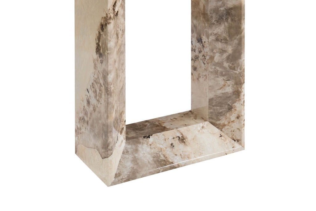 Oakwood Artemis Marble Console Table Mottled Mocha