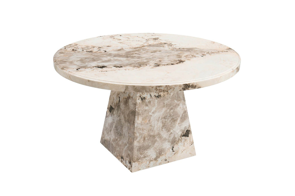 Oakwood Artemis Round Marble Dining Table Mottled Mocha