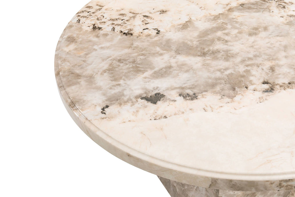 Oakwood Artemis Round Marble Dining Table Mottled Mocha