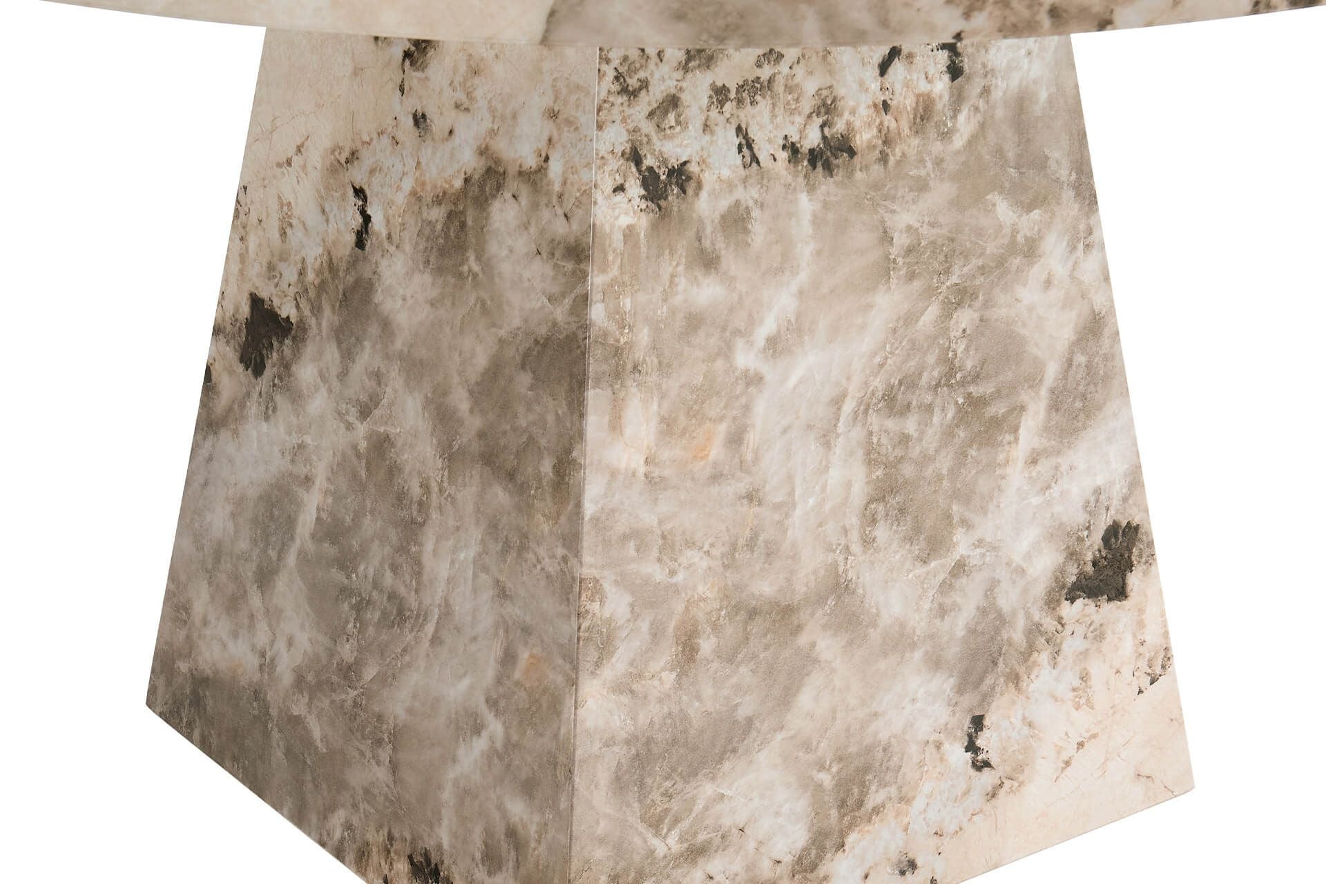 Oakwood Artemis Round Marble Dining Table Mottled Mocha