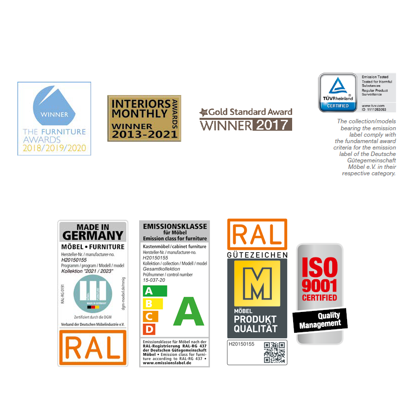 Oakwood Wiemann Lagos Graphite With Bianco Oak Front 4 Hinged Door Wardrobe
