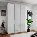 Oakwood Wiemann Monaco 3 Door Glass Front Wardrobe With Drawers