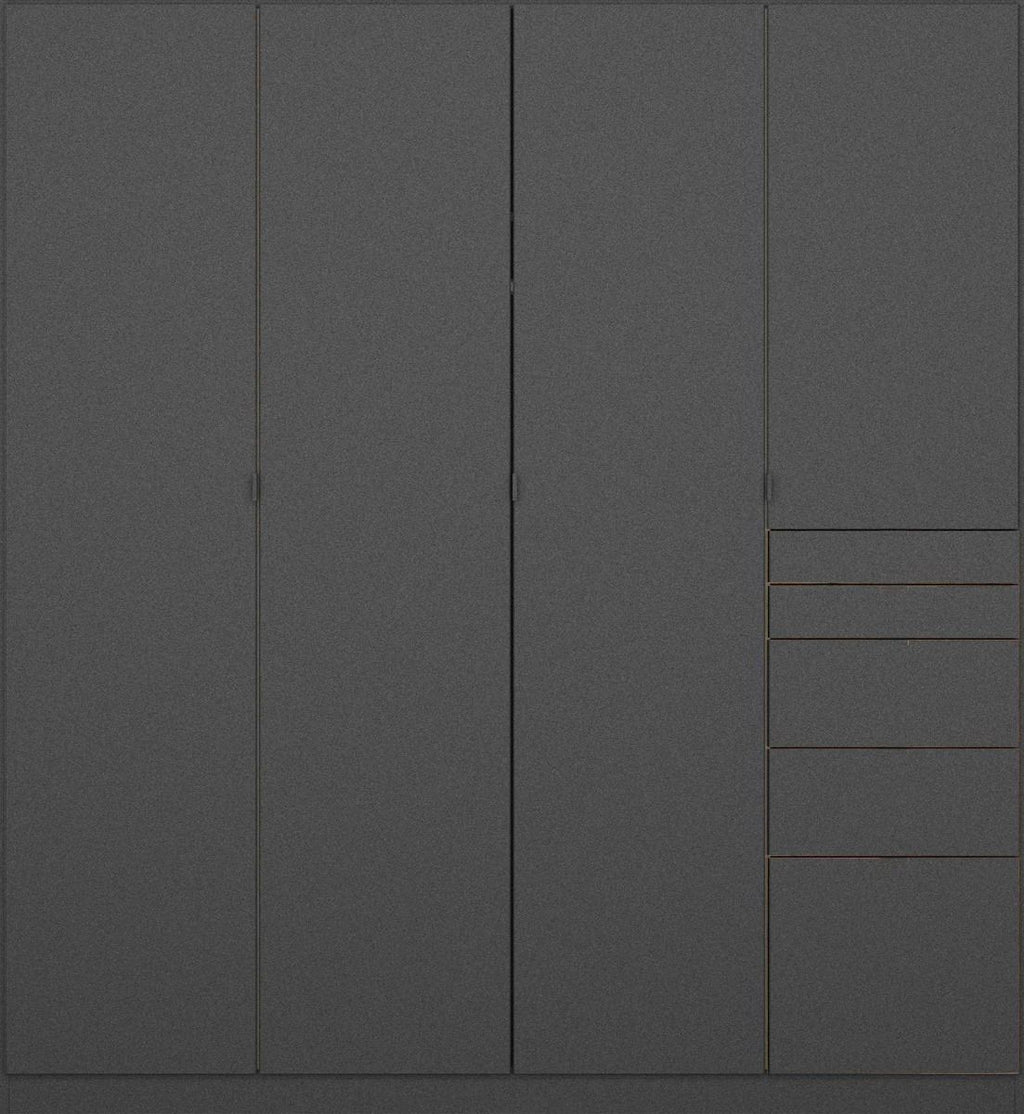 Oakwood Rauch Ontario Metallic Grey 4 Door Combi Wardrobe