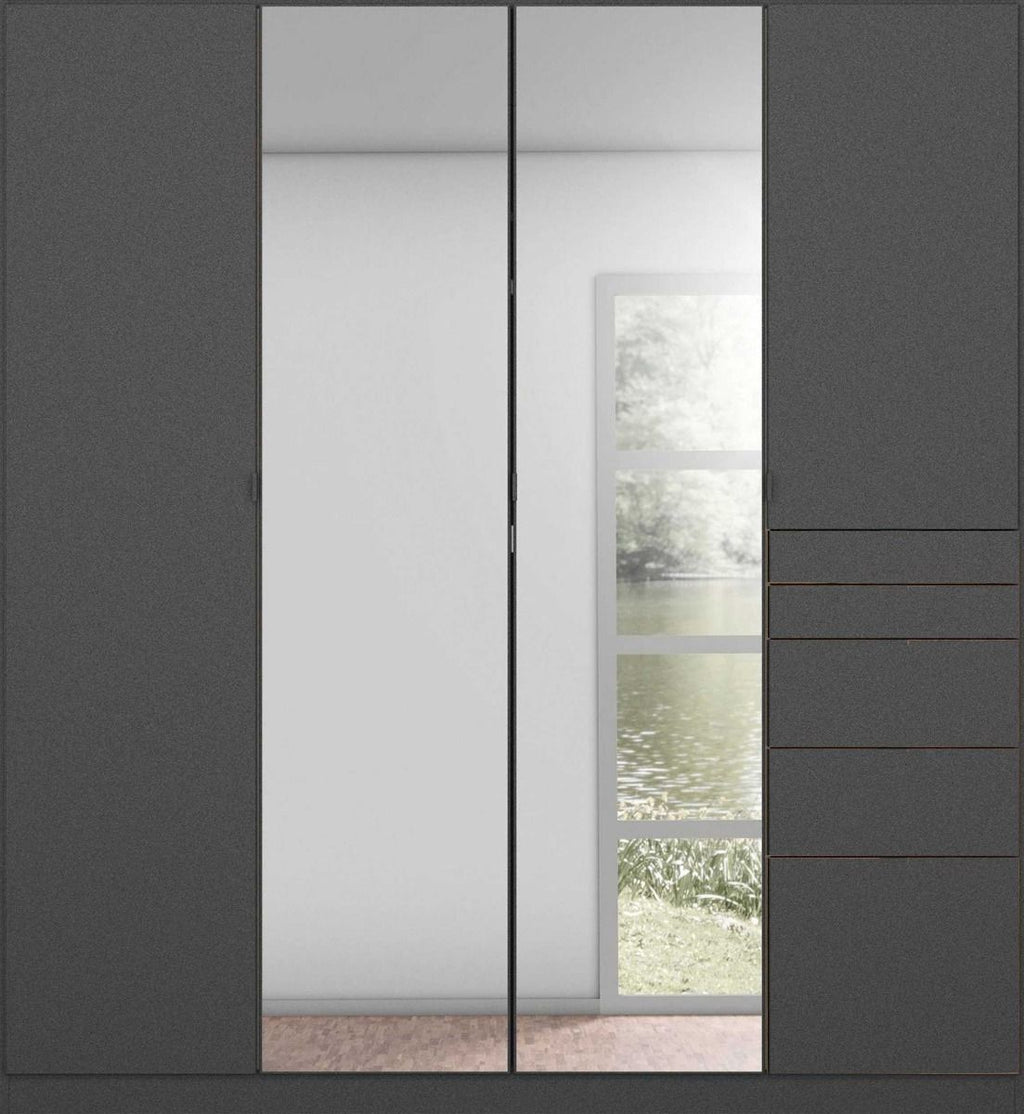 Oakwood Rauch Ontario Metallic Grey 4 Door Combi Wardrobe