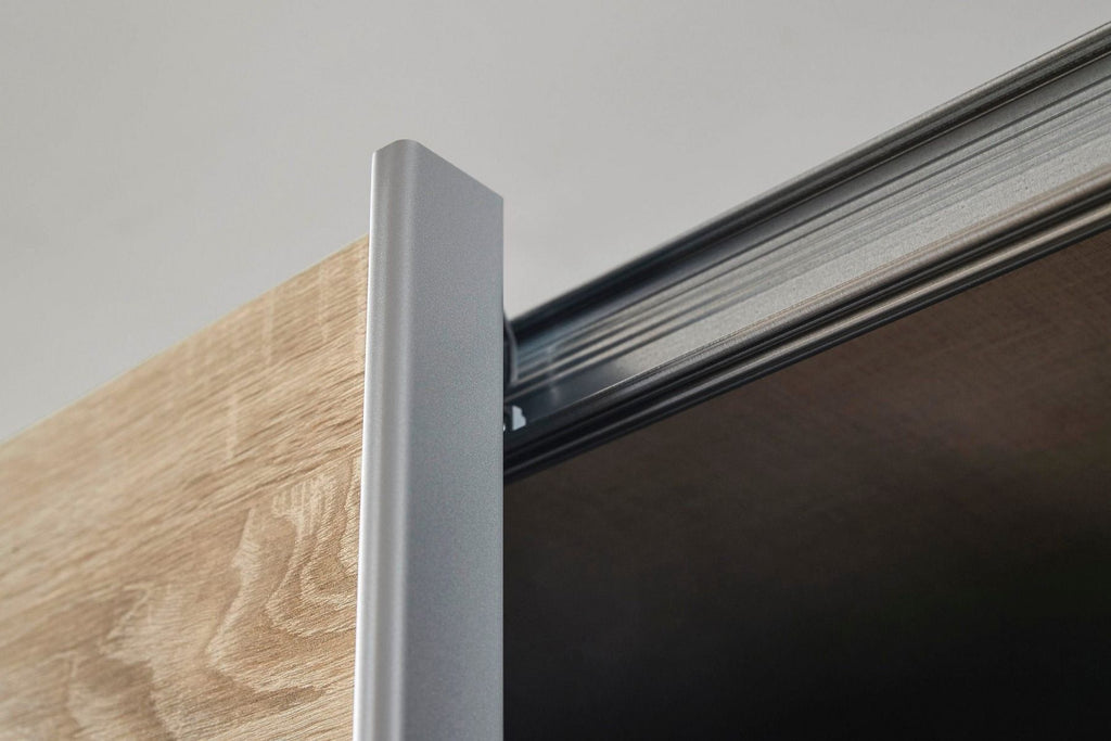 Oakwood Rauch Quadra 3 Sliding Door Wardrobe With Sonoma Oak and Mirror Front