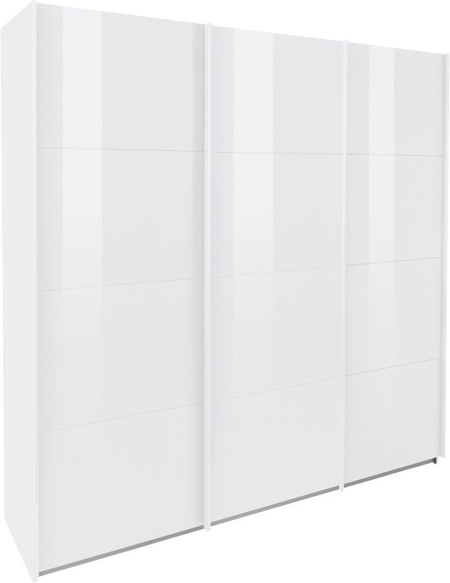 Oakwood Rauch Kulmbach White High Gloss 3 Sliding Door Wardrobe 203CM Wide