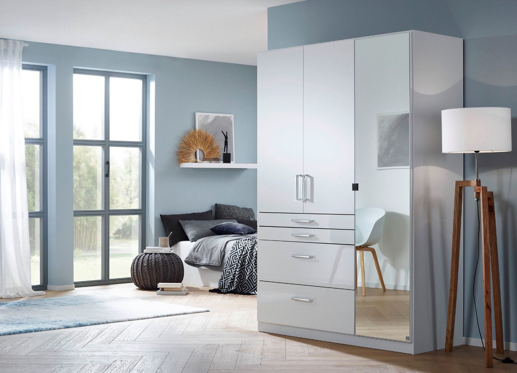 Oakwood Homburg Alpine White 3 Door Combi Wardrobe