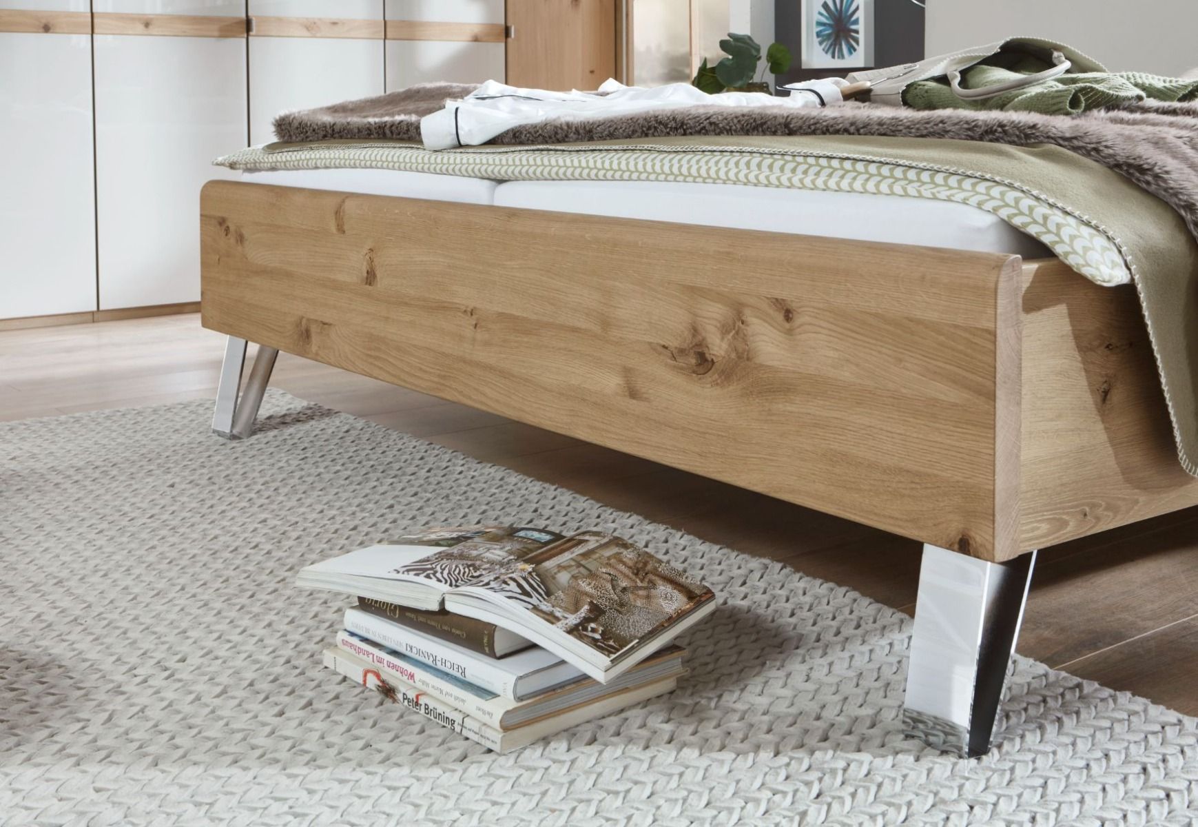 Oakwood Wiemann Bari Semi Solid Bianco oak Hinged Door Wardrobe