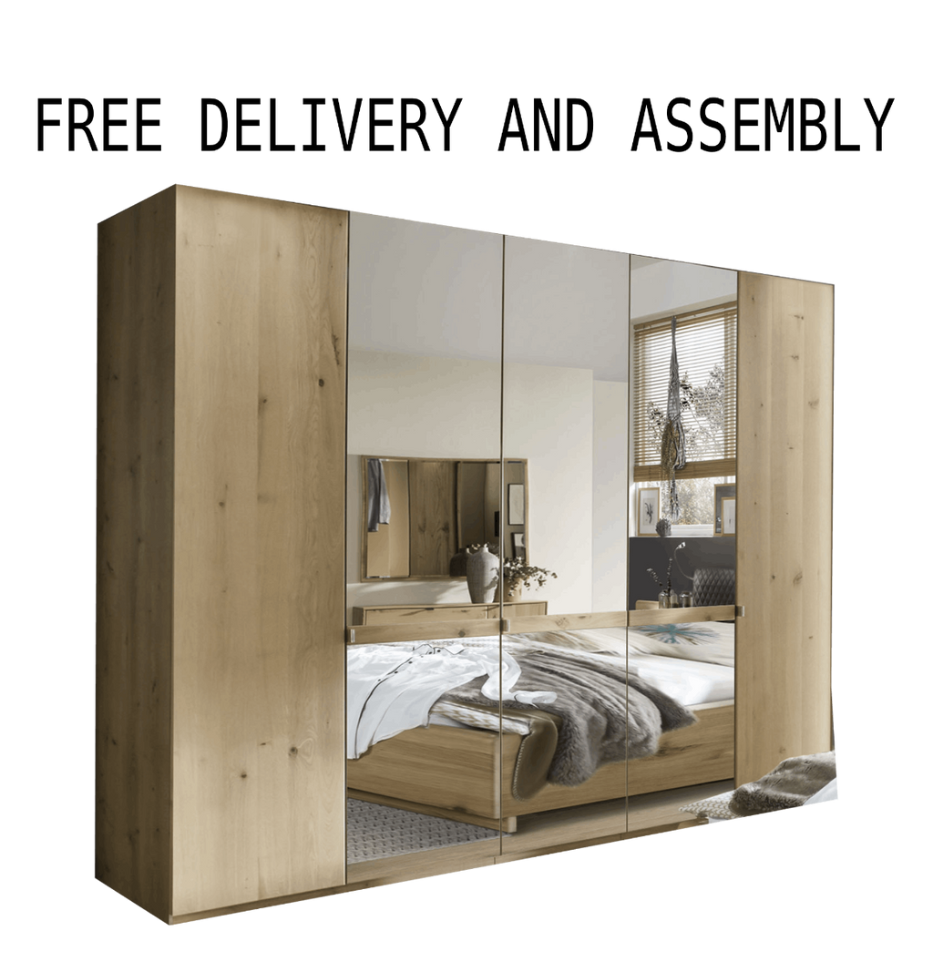 Oakwood Wiemann Bari Semi Solid Bianco oak Hinged Door Wardrobe