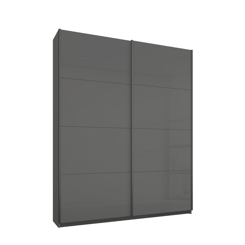 Oakwood Rauch Quadra Silk Grey Glass 2 Gliding Door Wardrobe