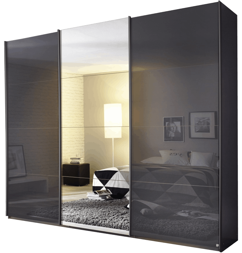 Oakwood Rauch Kulmbach Glass and Mirror Front 3 Sliding Door Wardrobe