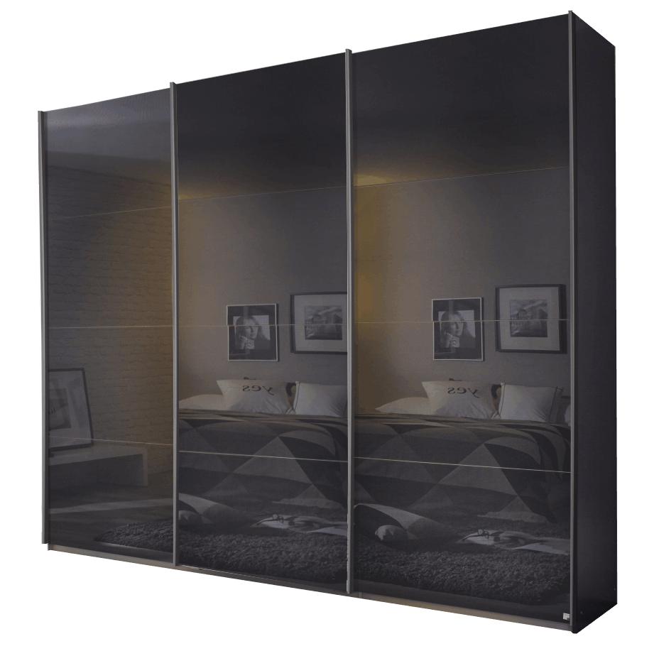 Oakwood Rauch Tubona Glass & Mirror 3 Sliding Door Wardrobe with Premium Interior
