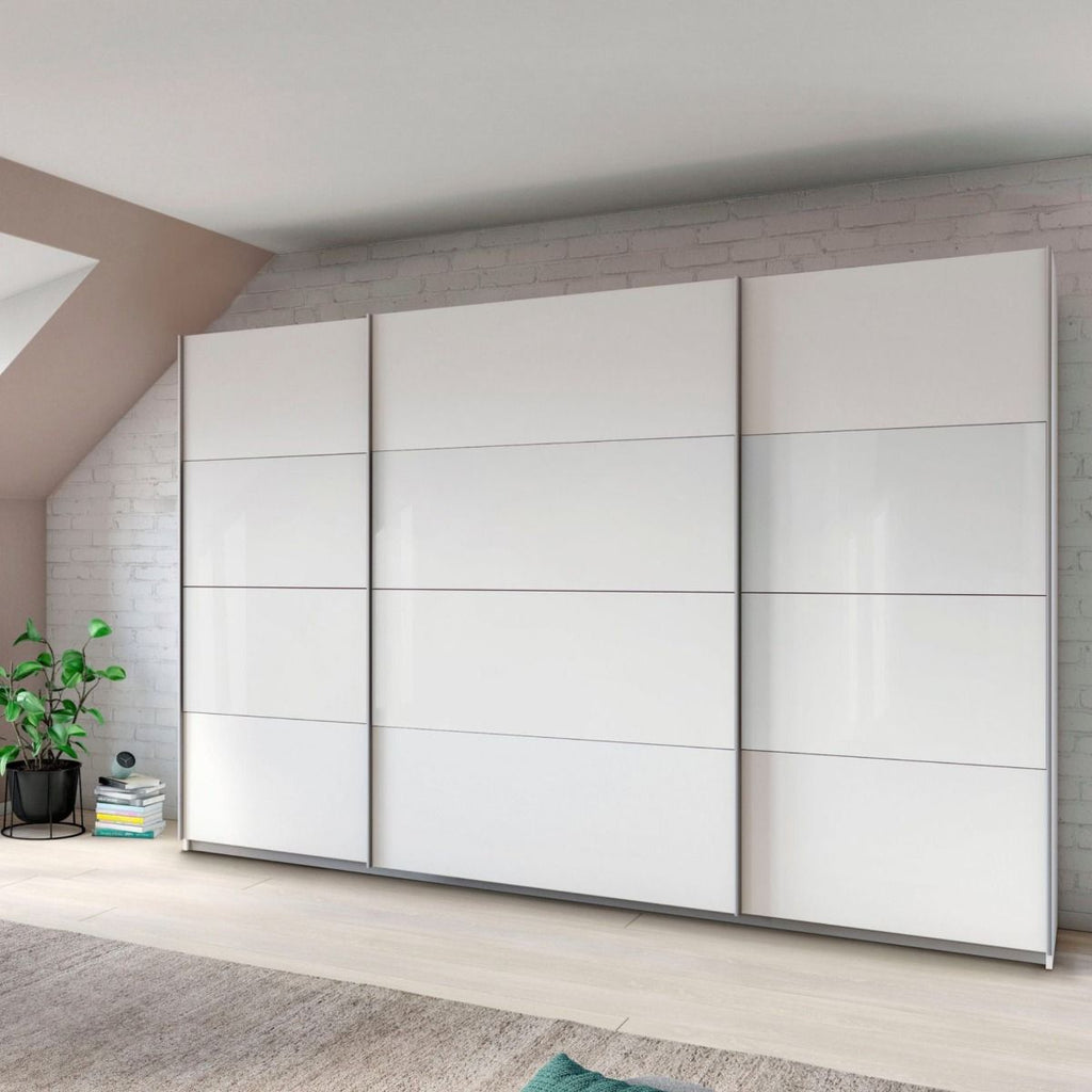 Oakwood Rauch Quadra White 315CM Wide 3 Sliding Door Wardrobe