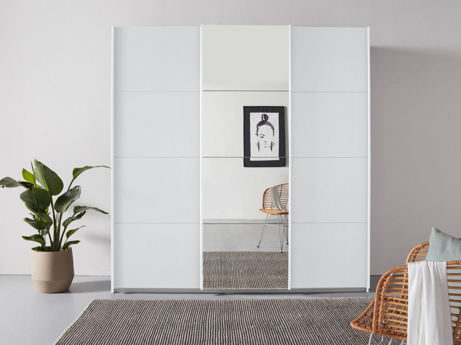 Oakwood Rauch Kulmbach Alpine White 3 Sliding Door Wardrobe 203CM Wide