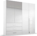 Oakwood Rauch Montclar 4 Door Hinged Combi High Gloss White Wardrobe with Premium Interior