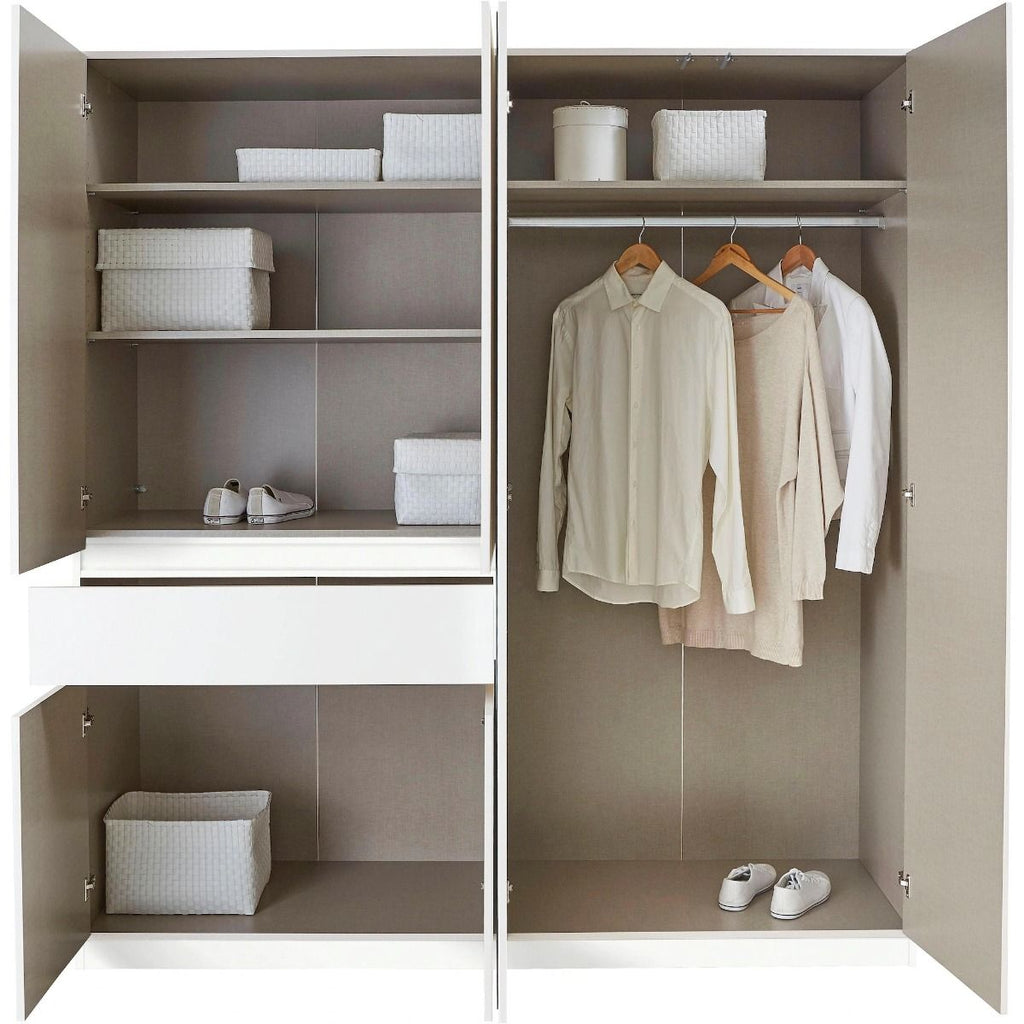 Oakwood RAUCH TUBINGEN White & Grey 4 Door Hinged wardrobe