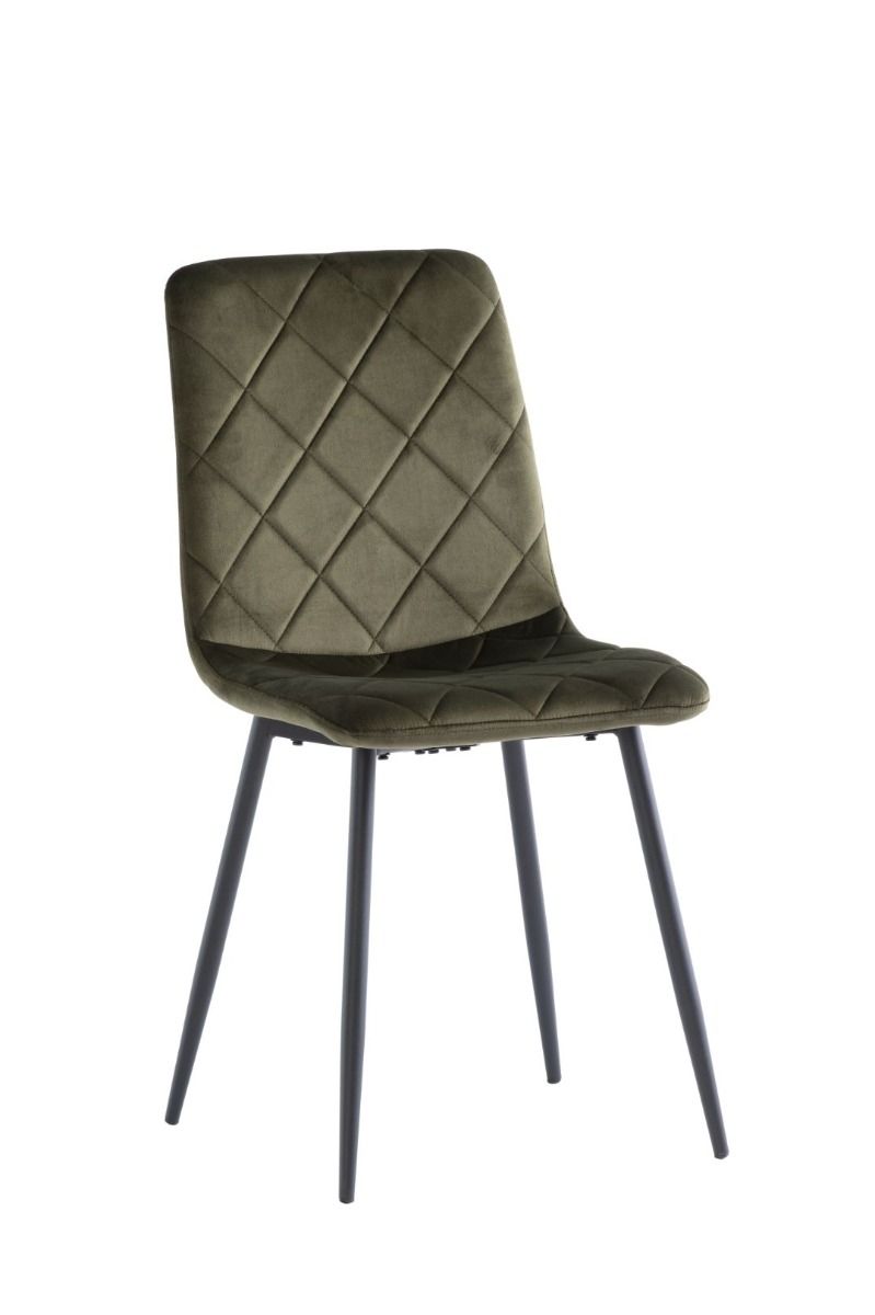 Oakwood 4 x Stella Velvet Dining Chair - Juniper Green
