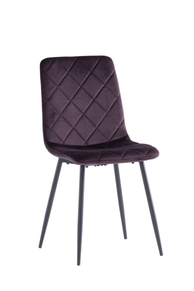 Oakwood 4 x Stella Velvet Dining Chair - Aubergine