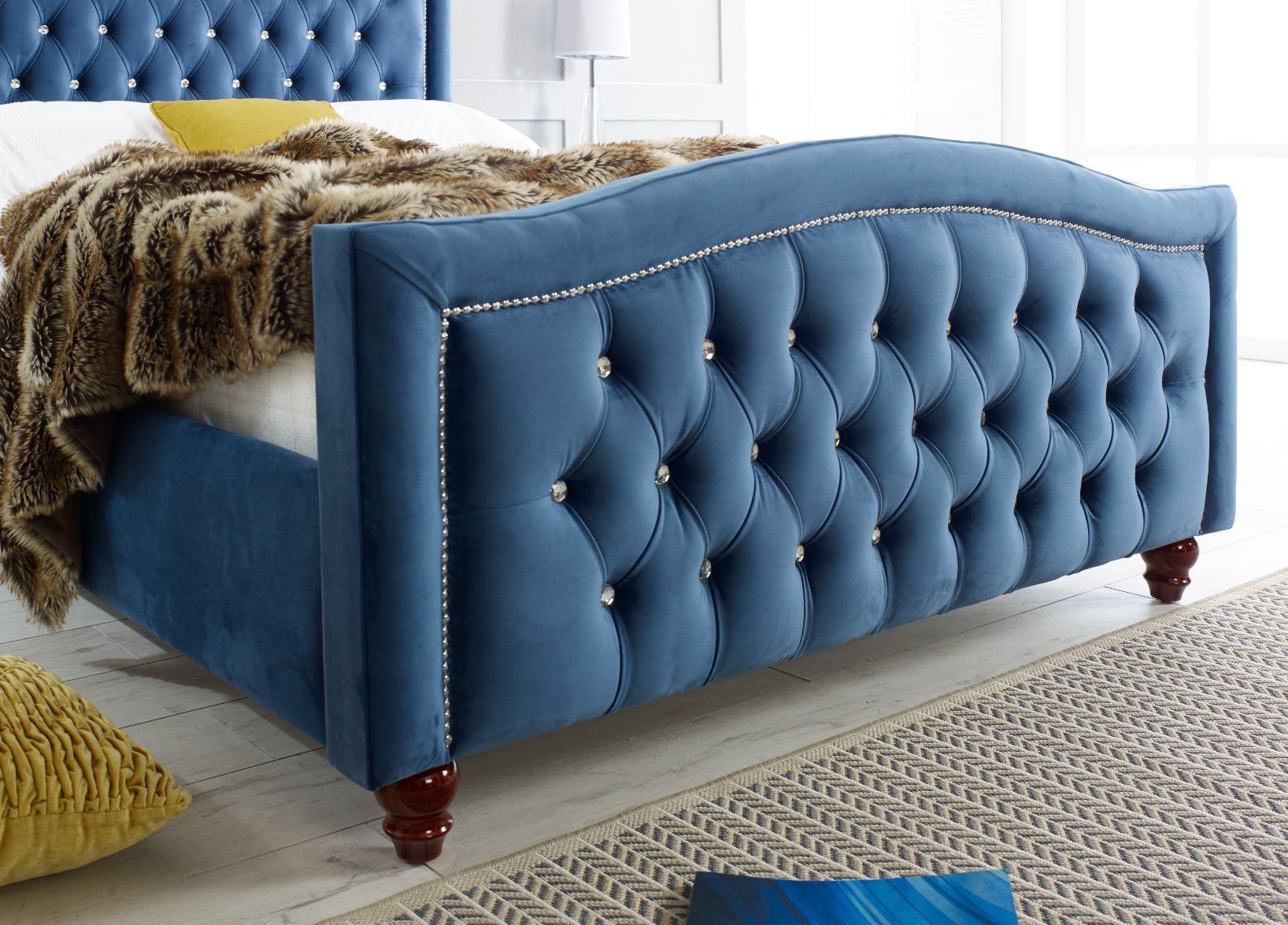 Oakwood Catania Chesterfield Fabric Upholstered Bed Frame