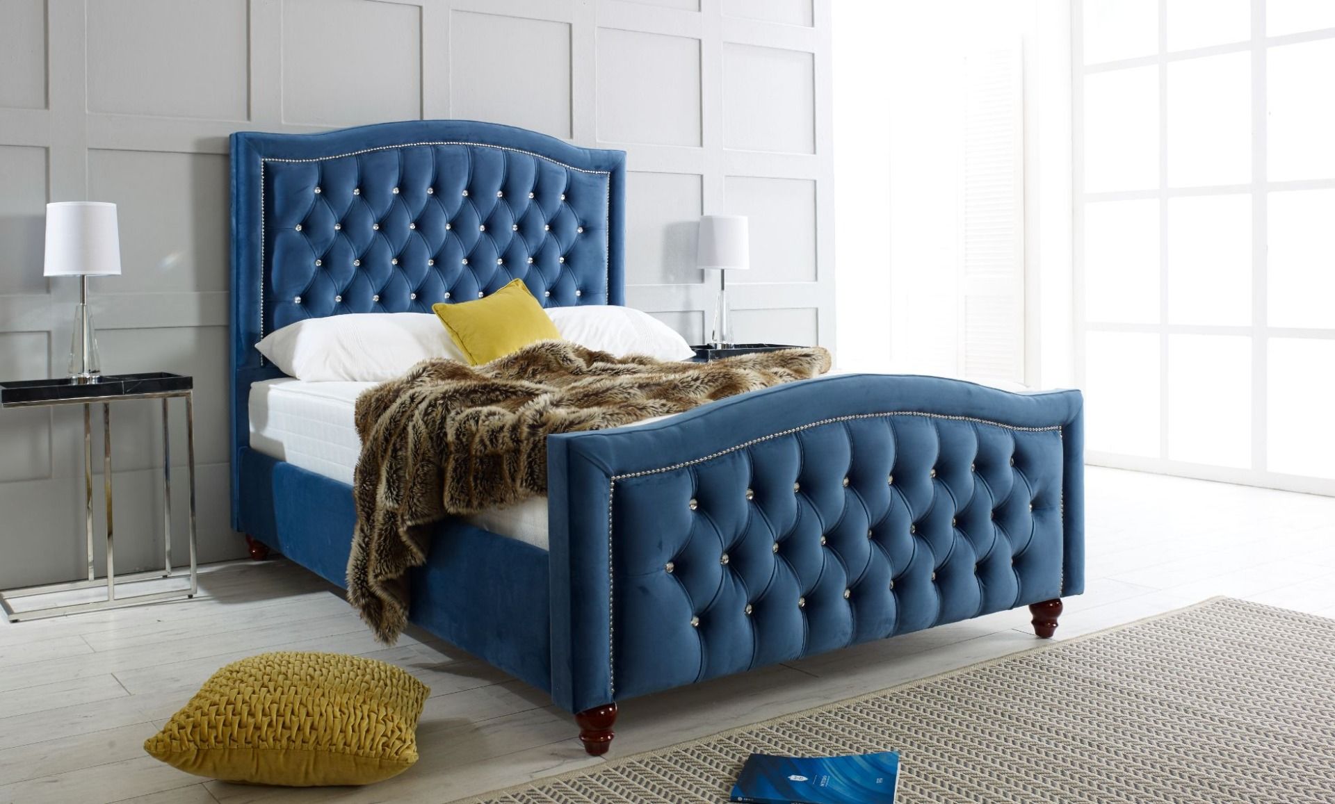 Oakwood Catania Chesterfield Fabric Upholstered Bed Frame