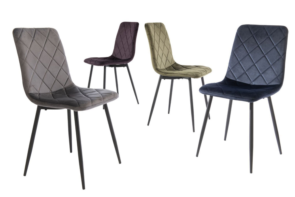 Oakwood 4 x Stella Velvet Dining Chair - Grey