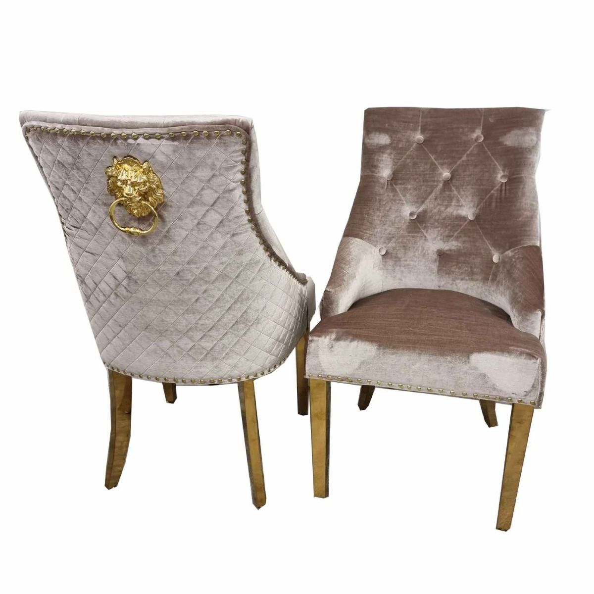 Oakwood Louis Gold Pandora Marble Dining Table Set