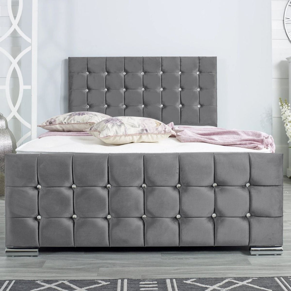 Oakwood Bergamo Upholstered Bed Frame With Mattress