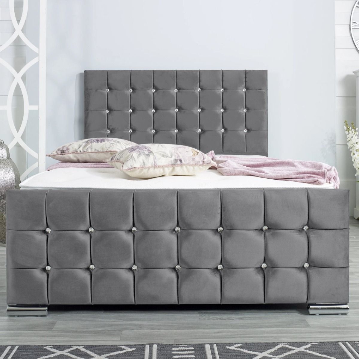 Oakwood Bergamo Upholstered Bed Frame With Mattress