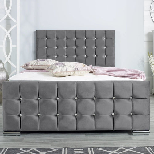 Oakwood Bergamo Upholstered Bed Frame With Mattress