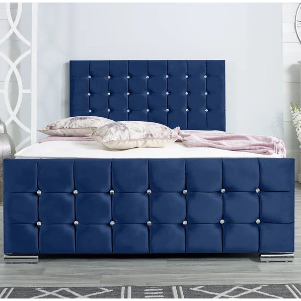Oakwood Bergamo Upholstered Bed Frame With Mattress