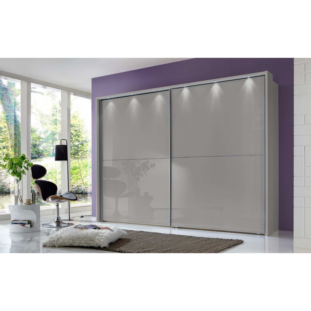 Oakwood Wiemann Berlin Pebble Grey Glass Front Sliding Door Wardrobe