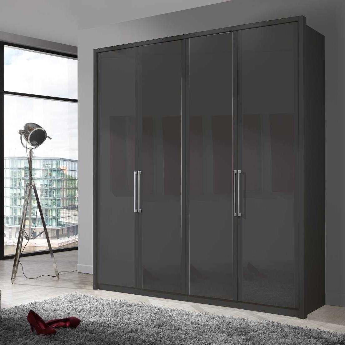 Oakwood Wiemann Berlin Graphite Glass & Mirror Front Hinged Door Wardrobe
