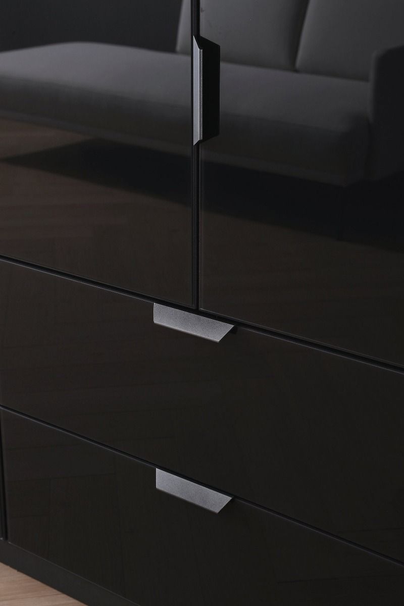 Oakwood Rauch Basalt Glass Modern Quadra Spin 6 Door Combi 271CM Wardrobe