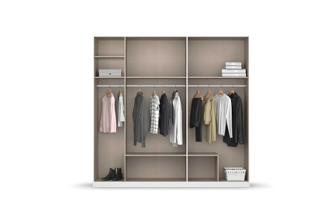 Oakwood Rauch Davoa 5-Door Hinged Wardrobe with 3 Mirror Doors